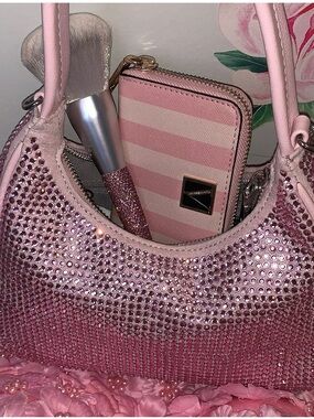 Madden Girl Pink Rhinestone Shoulder Bag